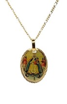 18k Virgen del Regla Gold Plated Catholic Medal with 20 inch Chain Yamaya  - £11.05 GBP