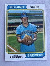 1974 TOPPS BASEBALL CARD # 574 Bill Parsons Brewers - $2.20