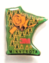 3M Minnesota State Map Shape Pin Green Forest Trees Red Corporate Logo P... - $196.30 MXN