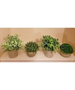 NEW 4 Pack Mini Potted Small Artificial Plants Greenery Eucalyptus Home ... - £15.63 GBP