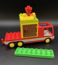 Lego Duplo Vehicle Truck Red Grey Fire Brigade Set 2691 &amp; Misc Blocks LOT 8 - £15.35 GBP