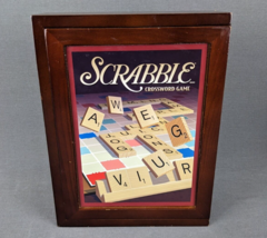 SCRABBLE Vintage Game Collection Crossword Wooden Bookshelf Wood Box New... - £16.97 GBP