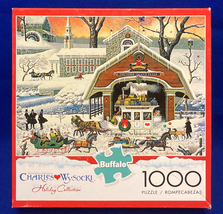 Charles Wysocki puzzle Twas the Twilight Before Christmas 1000 piece Buf... - $5.00