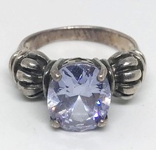 Sterling Silver Ring Size 6.5 Purple Stone - £39.10 GBP