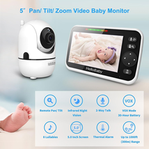 &quot; 5&#39;&#39; Pan-Tilt-Zoom Video Baby Monitor with Night Vision&quot; - £80.38 GBP