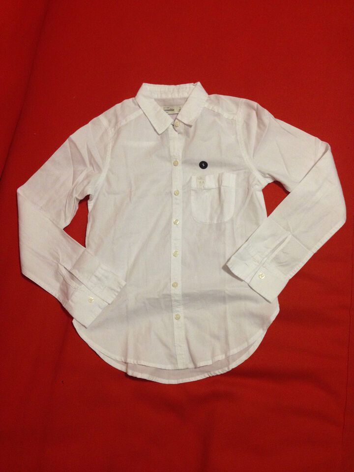 Primary image for New Abercrombie Kids Girl Classic White Long Sleeve Cotton Button Front Shirt 10