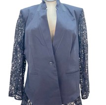 Lane Bryant Women&#39;s 20 Navy Blazer with Lace Sleeves and Hem NWT - £35.56 GBP
