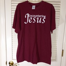 Encountering Jesus Wine Color Tee Size 2X Jerzees Heavyweight T Shirt Co... - £11.95 GBP