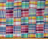 Cotton Stitched Patchwork Colorful Summer Pink Blue Green Fabric by Yard... - $15.95