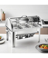 SOGA 2X 3L Triple Tray Stainless Steel Roll Top Chafing Dish Food Warmer - $503.90