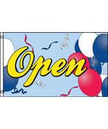 2 OPEN BALLOONS 3X5 FLAG sign FL426 wall signs window - €8,17 EUR