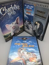 Childrens DVD Lot Chitty Bang Bang, March of Penguins Happy Feet, Charlottes Web - £7.31 GBP