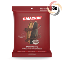 3x Bags Smackin&#39; Backyard BBQ Flavor Jumbo Sunflower Seeds | 4oz | Small... - $19.22