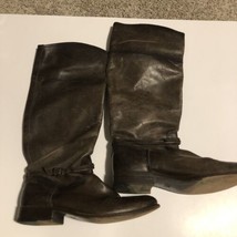 Frye Melissa Seam Tall Brown Leather Riding Boot Women&#39;s Size 9 Preowned - $73.01