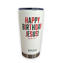 Happy Birthday Jesus 20oz Stainless Steel Tumbler - Isaiah 9:6-7 - Mug Cup White - £7.37 GBP