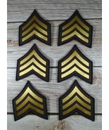 Lot 6 Sergeant&#39;s Chevron 3 inch Patches Yellow on Brown Uniform Military... - £14.78 GBP