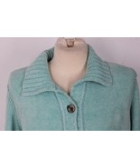 J Jill XS Sea Green Soft Knit Cardigan Sweater Rib Trim - £20.06 GBP