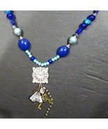 Very Nice Beaded Charm Necklace - 17&quot; long - £7.57 GBP