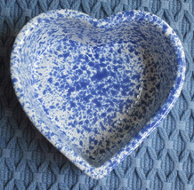 Coche Stoneware Heart Shaped Mini Baker Dish Blue White Eurogres Valentine&#39;s Day - £9.39 GBP