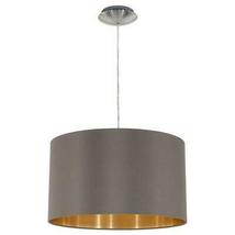Eglo 1x60W Pendant W/ Satin Nickel Finish and Cappucino and Gold Shade - £76.27 GBP