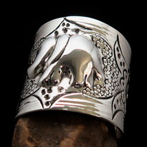 Excellent Hand crafted Sterling Silver Tribal Ring with Elephants Size 7 - £17.86 GBP