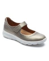 Rockport Let&#39;s Walk Women Mary Jane Sneakers Size US 11M Metallic Taupe Leather - £25.63 GBP
