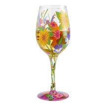 Lolita Wine Glass Wine in the Garden 15 o.z. 9" High Gift Boxed w Recipe Woman image 3
