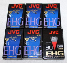 6 JVC TC-30 EHG Compact VHS 90 Minute EP Mode High Energy Recording Tapes ~ NEW - £31.23 GBP