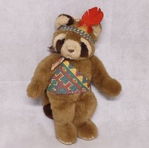 RARE Cuddle Wit Indian Raccoon Plush Toy Vintage 16&quot; Tall - £46.08 GBP