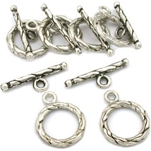 Bali Toggle Clasps Antique Finish, 16mm, Copper, Gold or Silver Plated, ... - $7.51