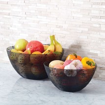 Fruit Bowls Wire Metal Basket Storage Large Modern Black Holder For Counter 2 Ct - $36.99