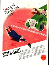 Print Ad Shell Gasoline 1937 Oil Page Large Magazine 10.5&quot;x13.5&quot; e2 - £19.27 GBP