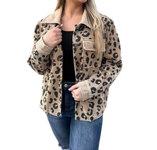 Bibi leopard pattern corduroy jacket in Vintage Latte - £41.33 GBP