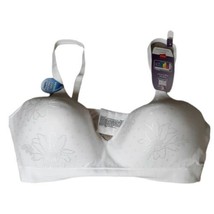 Hanes Women&#39;s Ultimate Comfort Flex Fit Wire Free Bra 2XL White Wicking Fabric - £9.60 GBP