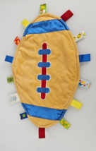 TAGGIES Touchdown Football Blanket Lovey 17.5&quot; Flat Plush Baby Satin Tags - $36.62