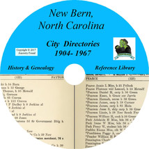 New Bern North Carolina City Directory - History Genealogy - 18 Books On Cd Dvd - £5.40 GBP