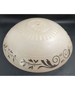 Antique Glass Ceiling Lamp Shade, Art Deco, 12&quot; Round, c.1930s, Beige  OBO - $164.58 CAD
