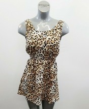 UK2LA Women&#39;s Tan Cheetah Print Dress Size Medium Sleeveless Polyester B... - £10.27 GBP