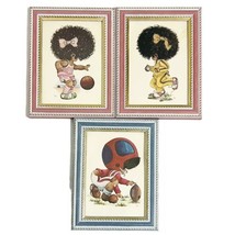 Arthur A. Kaplan Co. Framed Litho Print Cartoon Lot of 3 Children Sports... - $26.57