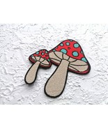 Embroidered patch. Embroidered Two Mushrooms Iron On Patch. - £5.31 GBP+