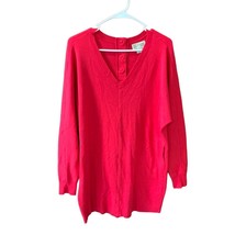 Anthropologie Saturday Sunday Womens XS Oversized Sweater Dress Dark Pink Vneck - £22.32 GBP