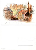 Germany Baden-Württemberg Heidelberg Castle Palace Street View Vintage Postcard - £7.56 GBP