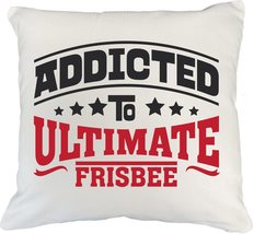 Addicted To Ultimate Frisbee Cool Sport Game Themed White Pillow Cover, ... - £19.34 GBP+
