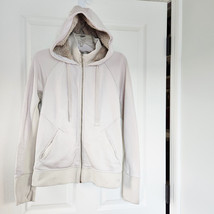Athleta Triumph Luxe Shine Hoodie Pearl Size S Womens Thumbholes Fleece Lined - £26.63 GBP