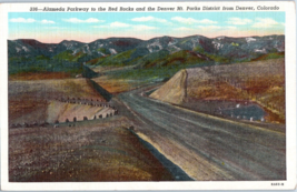 Alameda Parkway to the Red Rocks and The Denver Mountain Parks Colorado Postcard - £11.83 GBP