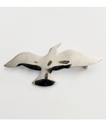 Vintage Seabird Metal Silver Tone Pin Brooch Nautical Seagull 2.5&quot; - $27.56 CAD