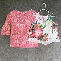 Bisou Bisou Cantoo Shirts Women Small Tropical Island Floral Tunic Bundl... - $25.36