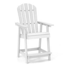 White HDPE Patio Chair with Armrest and Footrest for Indoor/Outdoor - £123.78 GBP