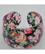 Bangle Bracelet Lucite Pink Roses Floral Pattern Design - $9.99