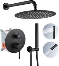Airuida Shower System 2 Functions 12 Inches Round Rainfall Shower Head And High - £151.61 GBP